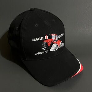 Black Case IH Cap with Red Tractor Embroidery